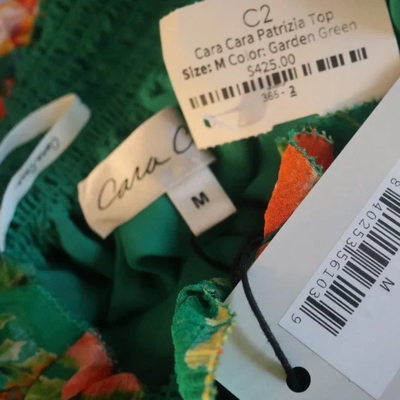 Women’s Cara Cara Patricia Garden Green Top Blouse Medium $425 NWT - Picture 7 of 9